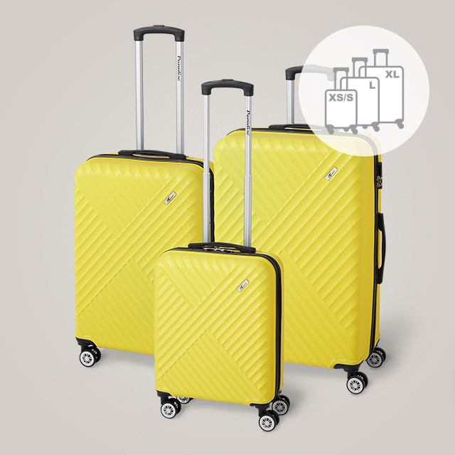 Gelbes Trolley-Set in den größten Größen (X)S, L und XL für besonders viel Stauraum